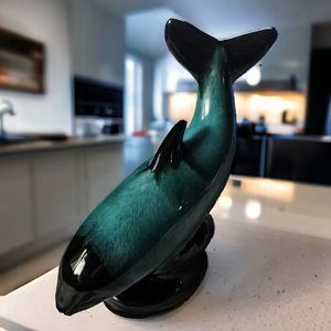 BLUE MOUNTAIN POTTERY Hand Glazed Ceramic Orca Whale
